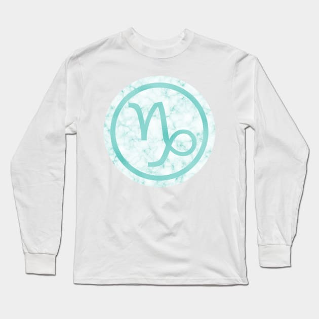 Blue Marble Zodiac - Capricorn Long Sleeve T-Shirt by BiscuitSnack